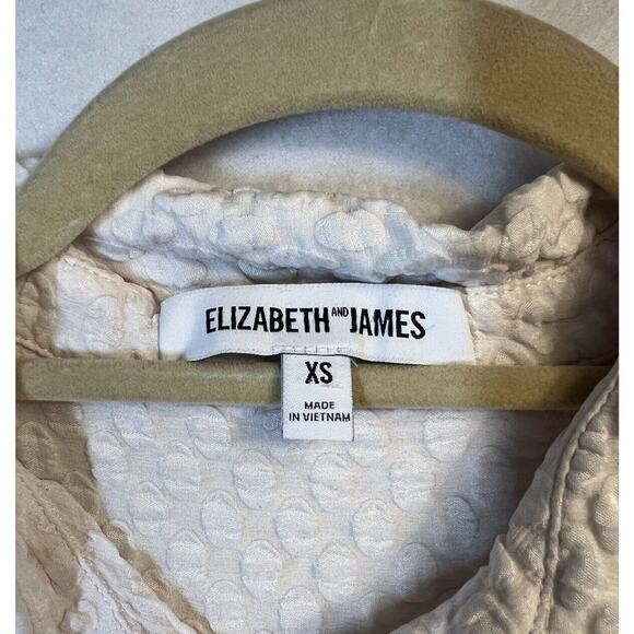 Elizabeth and James‎ Womens Button Front Collared Shirt White Silk Size XS - Picture 6 of 8